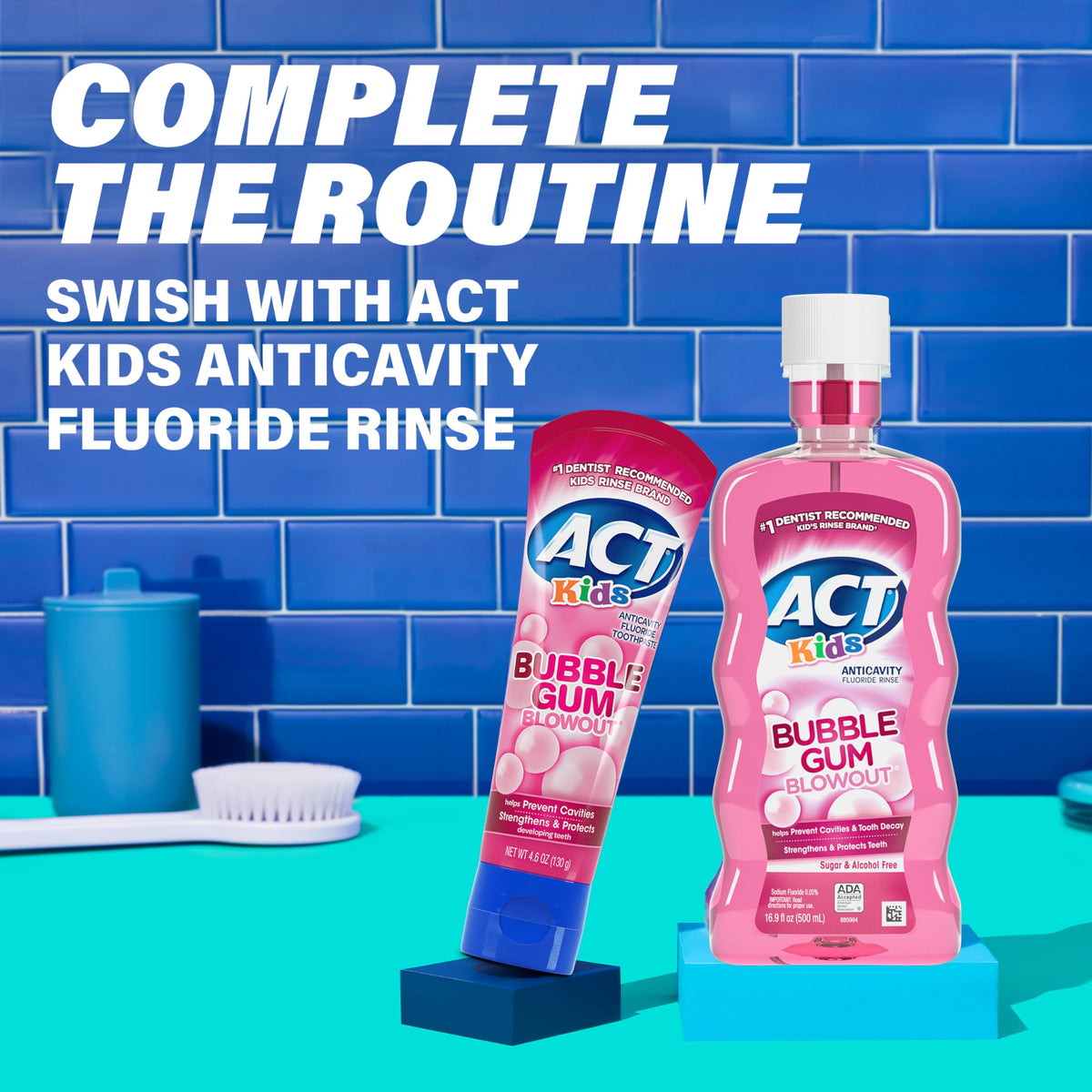 ACT Kids Anticavity Fluoride Toothpaste 4.6 oz. Bubble Gum Blowout