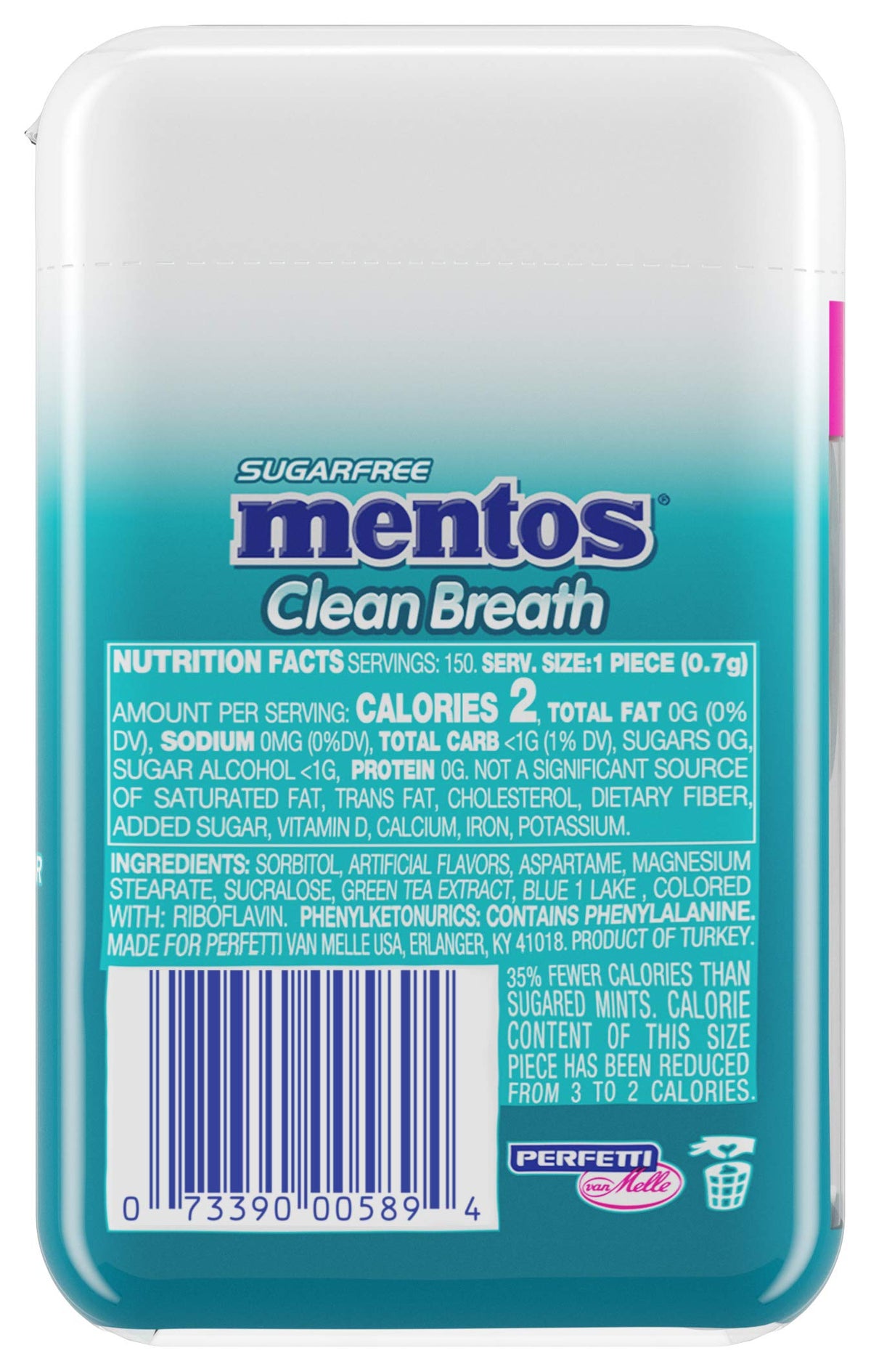 Mentos Wintergreen Mint, 150Count