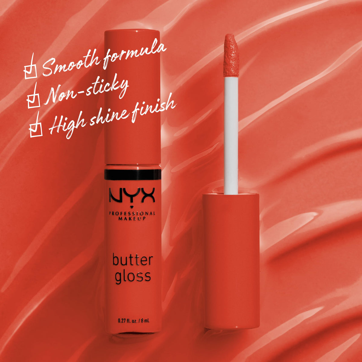 NYX PROFESSIONAL MAKEUP Butter Gloss, Non-Sticky Lip Gloss - Orangesicle (Orange)
