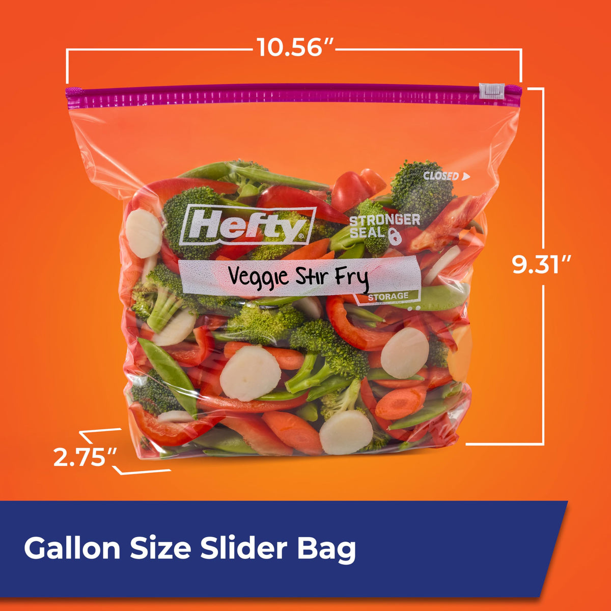 Hefty Slider Storage Bags, Gallon Size, 15 Count (9 Pack), 135 Total