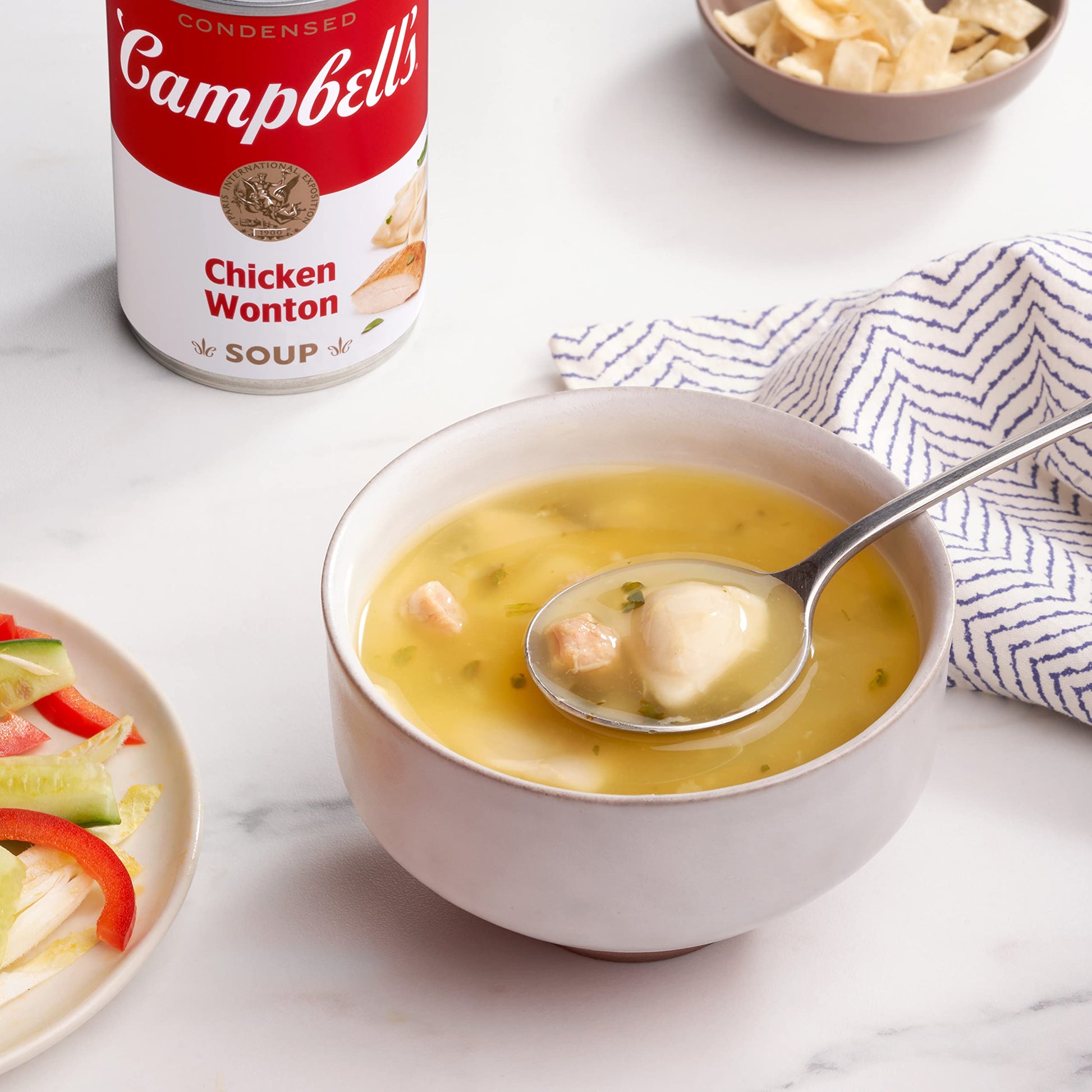 Campbell's Condensed Chicken Wonton Soup, 10.5 oz Can (12 Pack)
