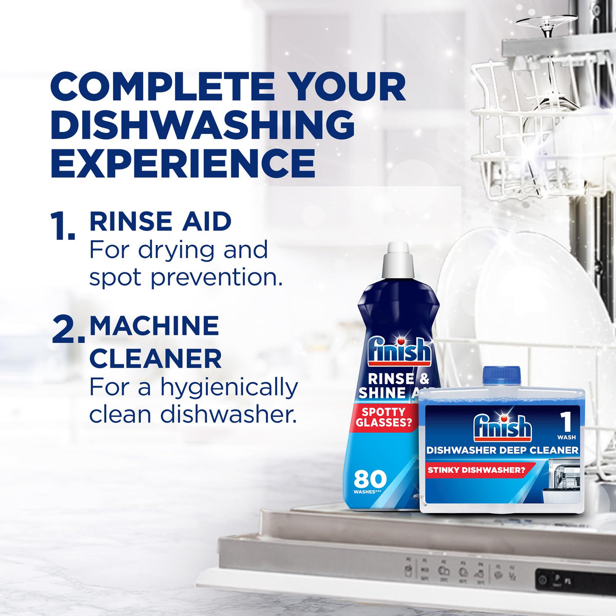 Finish Dishwasher Cleaner Dual Action Twin Pack (2 x 250ml)
