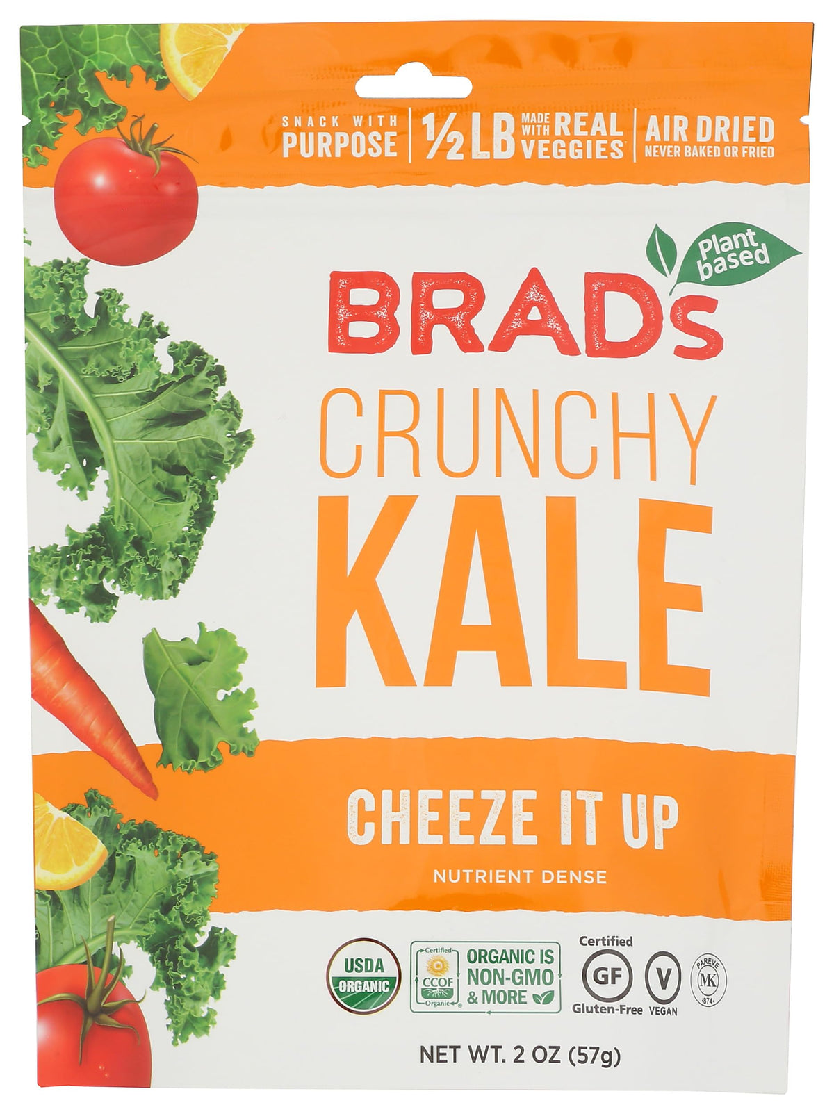Brads Plant Based Kale Cheeze It Up Chip, 2 Oz