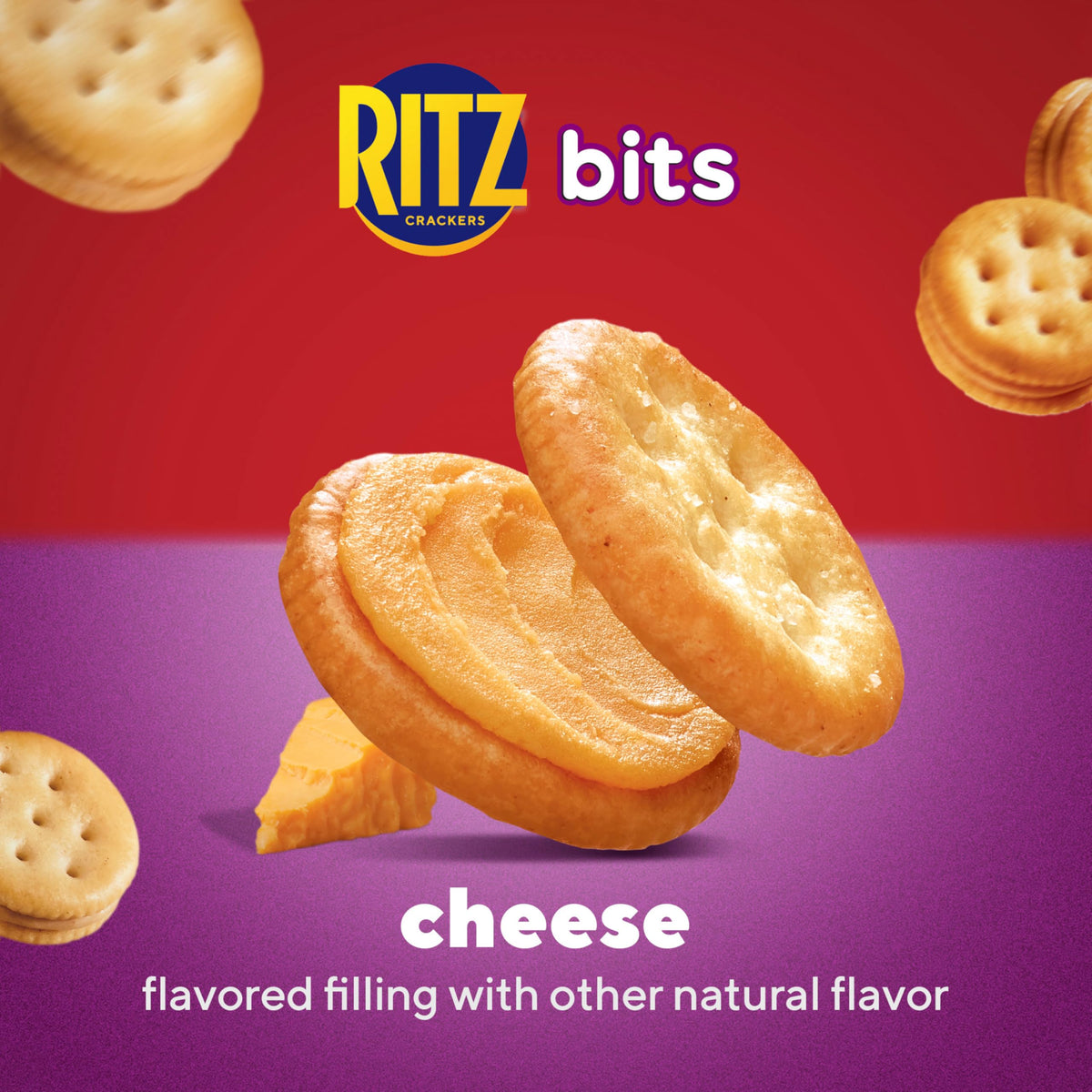 RITZ Bits Cheese Sandwich Crackers, Bulk Lunch Snacks, 48 Snack Packs (4 Boxes)