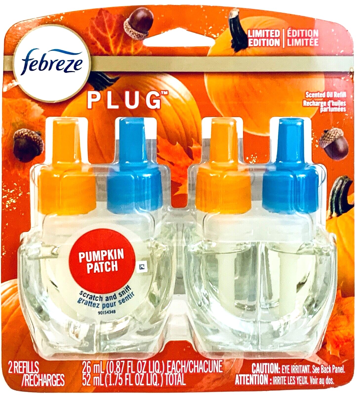 Febreze Plug Air Freshener Refills, Limited Edition Fresh Harvest Pumpkin Scent - Thumbnail 2