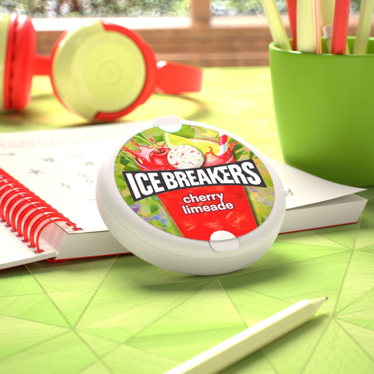 ICE BREAKERS Cherry Limeade Sugar Free Mints Tins, 1.5 oz (8 Count)