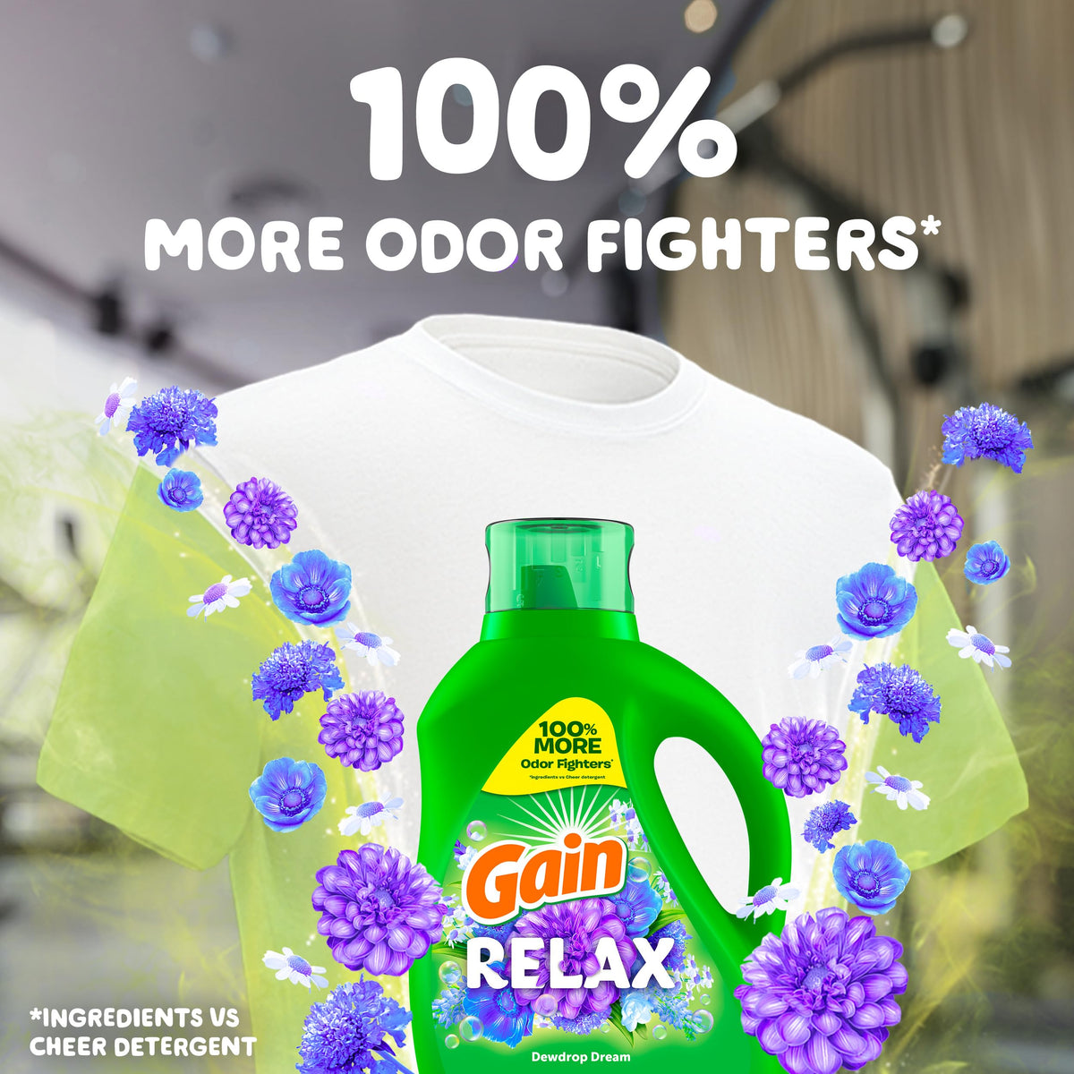 Gain Liquid Laundry Detergent, Relax, HE Compatible, 113 fl oz, 78 Loads