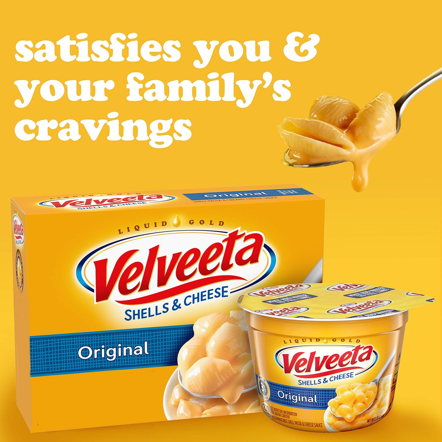 Velveeta Shells & Cheese Original Shell Pasta & Cheese Sauce Meal (4 ct Pack, 12 oz Boxes)