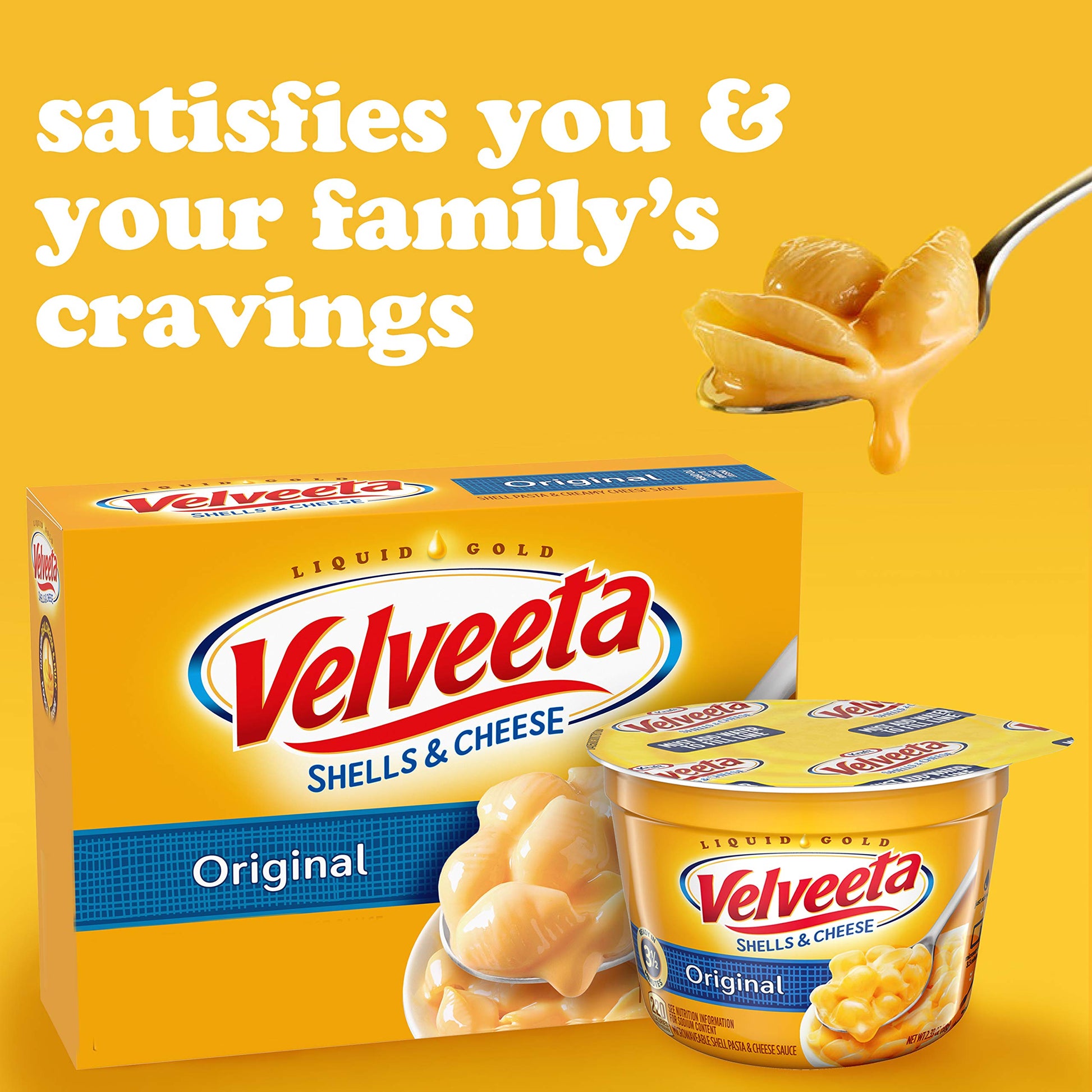 Velveeta Shells & Cheese Original Shell Pasta & Cheese Sauce Meal (4 ct Pack, 12 oz Boxes)