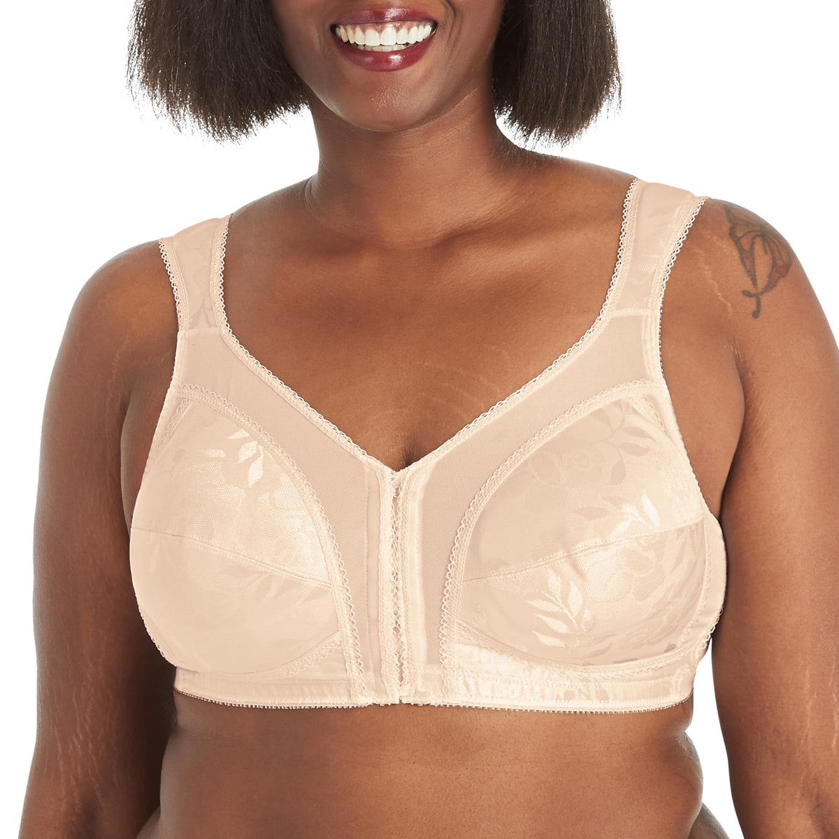 Playtex womens 18 Hour Front-close Wirefree W/ Flex Back Us4695 Full Coverage Bra, Light Beige, 48D US