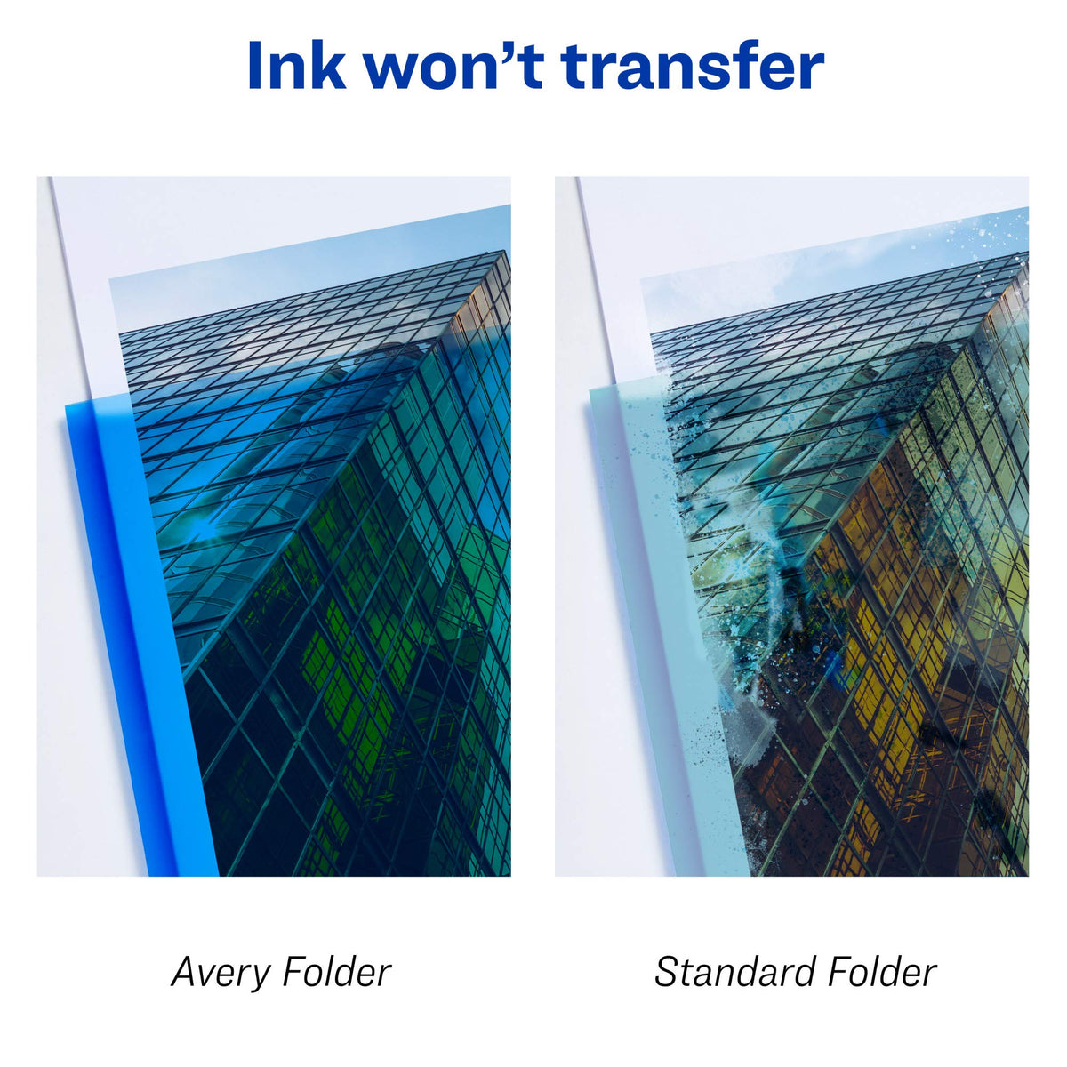 Avery Translucent Two Pocket Folder, Water Resistant, Holds up to 20 Sheets, 1 Blue Folder (47811)
