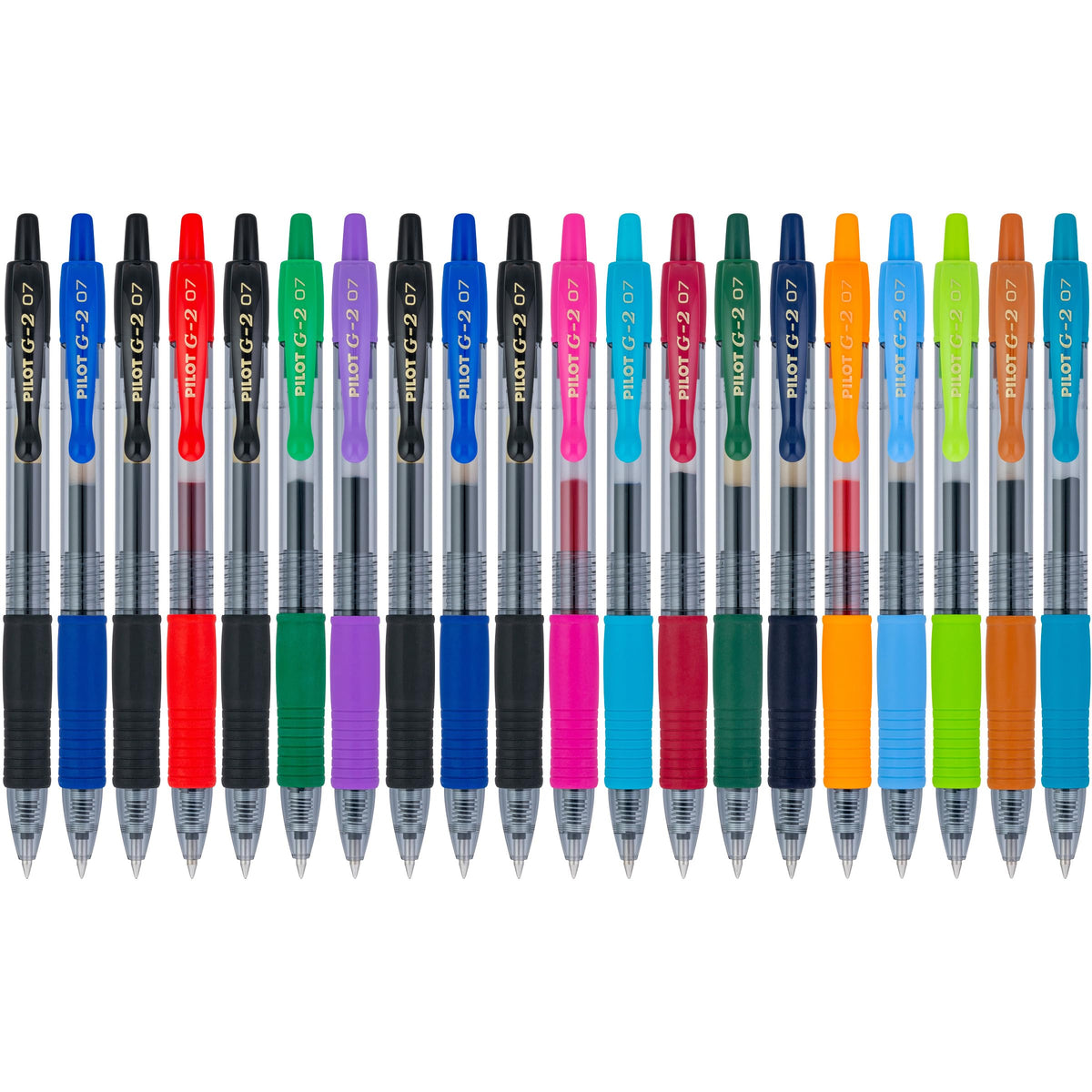 Pilot, G2 Premium Gel Roller Pens, Fine Point 0.7 mm, Assorted Colors, Pack of 20