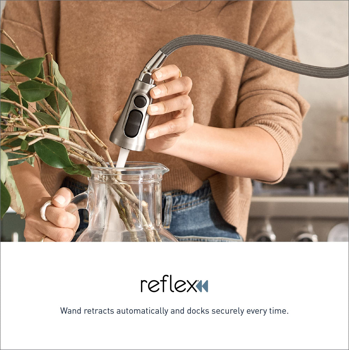 Moen Sleek Matte Black Smart Faucet Touchless Pull Down Sprayer Kitchen Faucet with Voice Control and Power Boost, 7864EVBL
