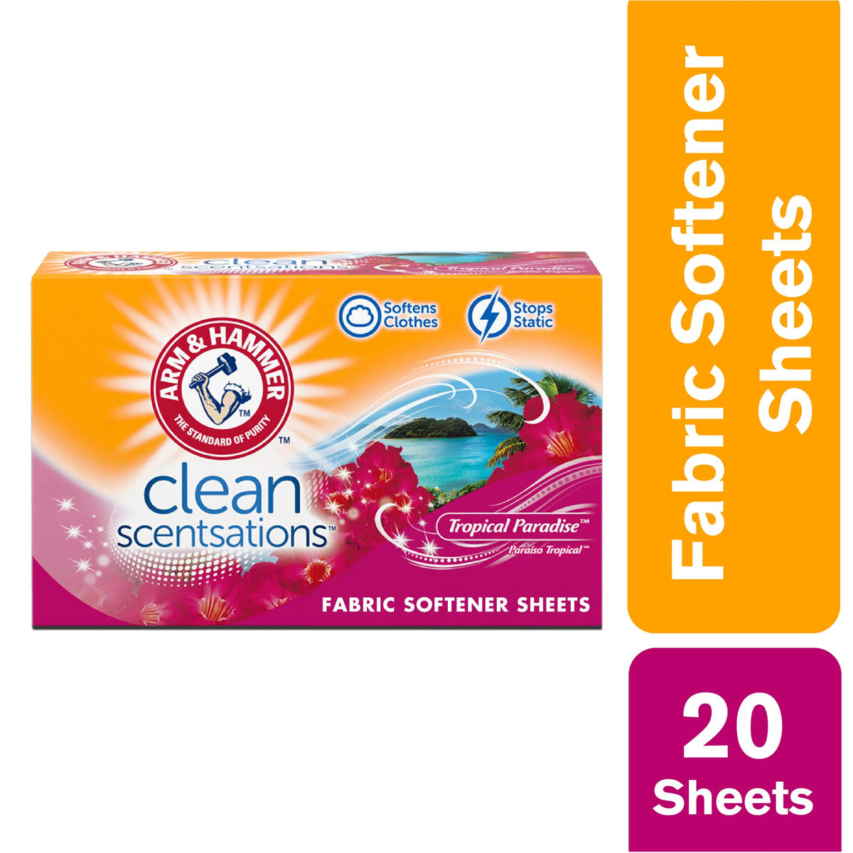 ARM & HAMMER Fabric Softener Sheets, 20 sheets, Tropical Paradise