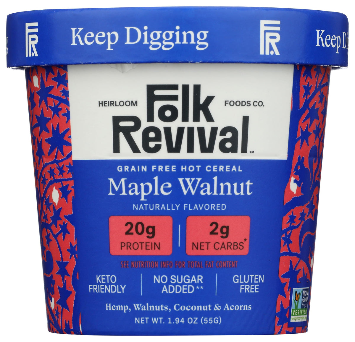 Folk Revival Maple Walnut Cereal Cup, 1.94 Oz