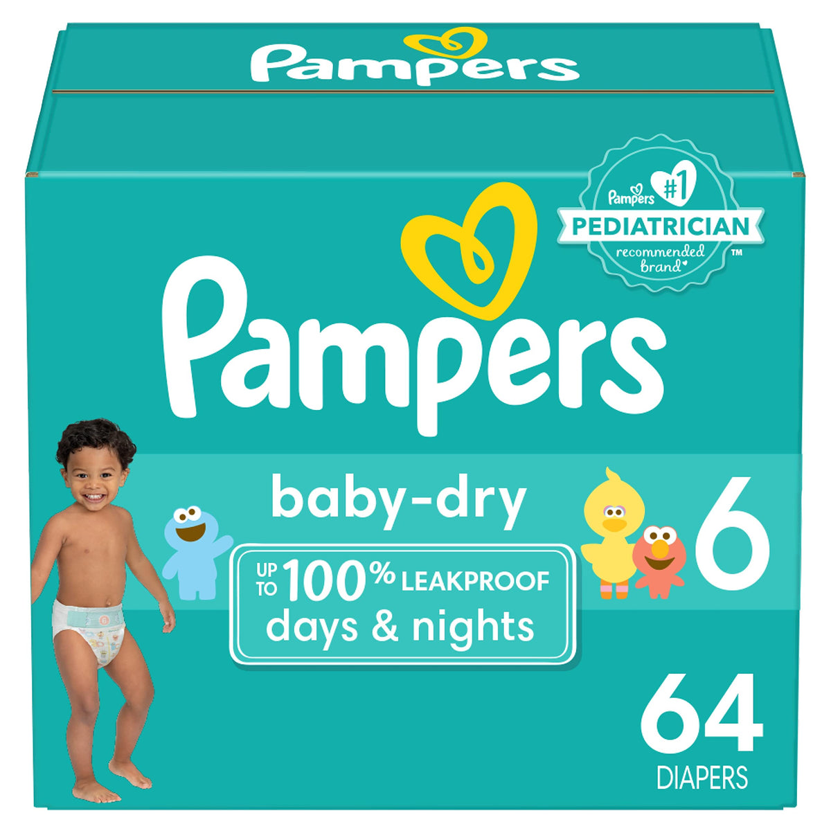 Pampers Baby Dry Diapers - Size 6, 64 Count, Absorbent Disposable Diapers
