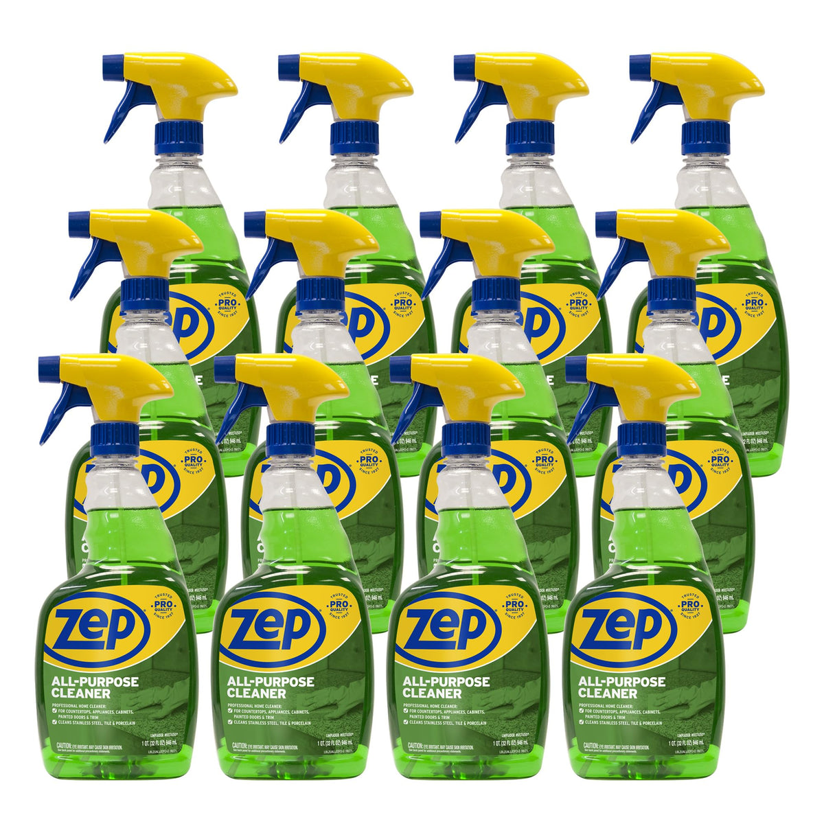 Zep ZUALL32CT All-Purpose Cleaner/Degreaser, Green, Pack of 12
