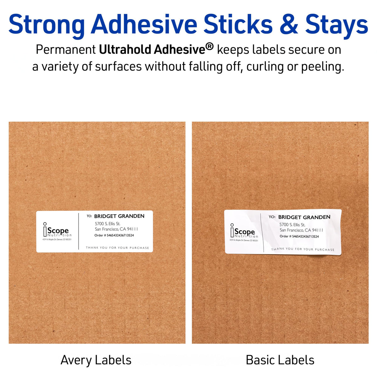Avery Waterproof Sticker Labels for Printer - 1" x2-5/8 Mailing Labels, Ultrahold Permanent Adhesive, Laser Printers, 1,500 Printable Avery Address Label Sheets (5520)