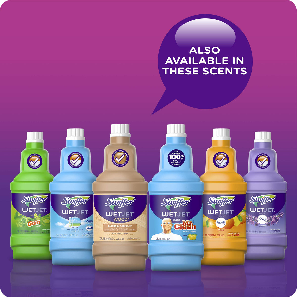 Swiffer FBA_23679CT WetJet Multi Purpose Solution 42.31.25 ozliter, Multicolor, Open Window Fresh Scent, 42.2 Fl Oz