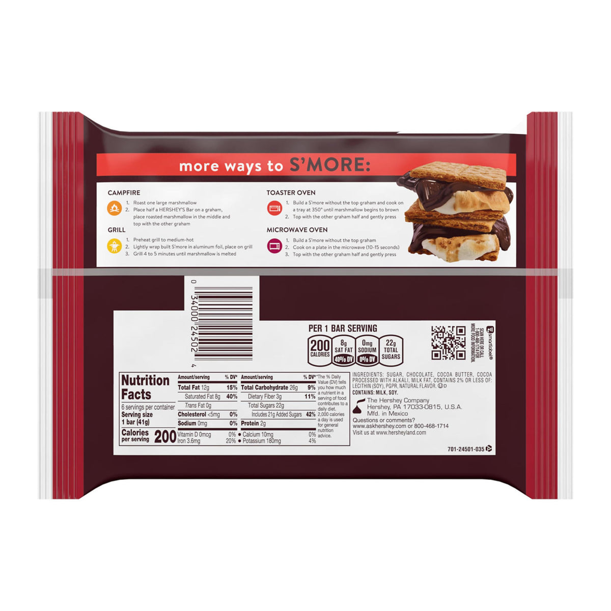 HERSHEY'S SPECIAL DARK Mildly Sweet Chocolate Candy Bars, 1.45 oz (6 Count)