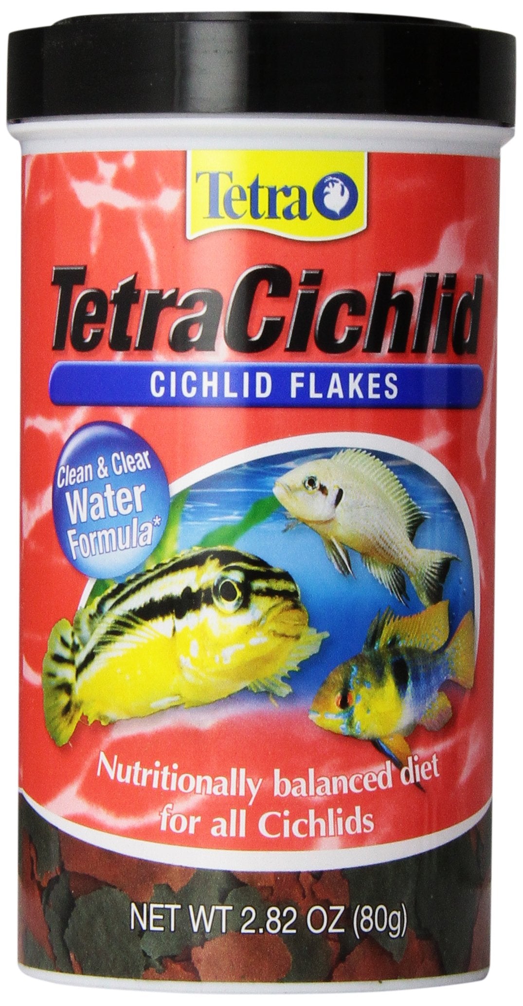 TetraCichlid Cichlid Flakes 2.82 oz, Fish Food, Clear Water Advanced Form