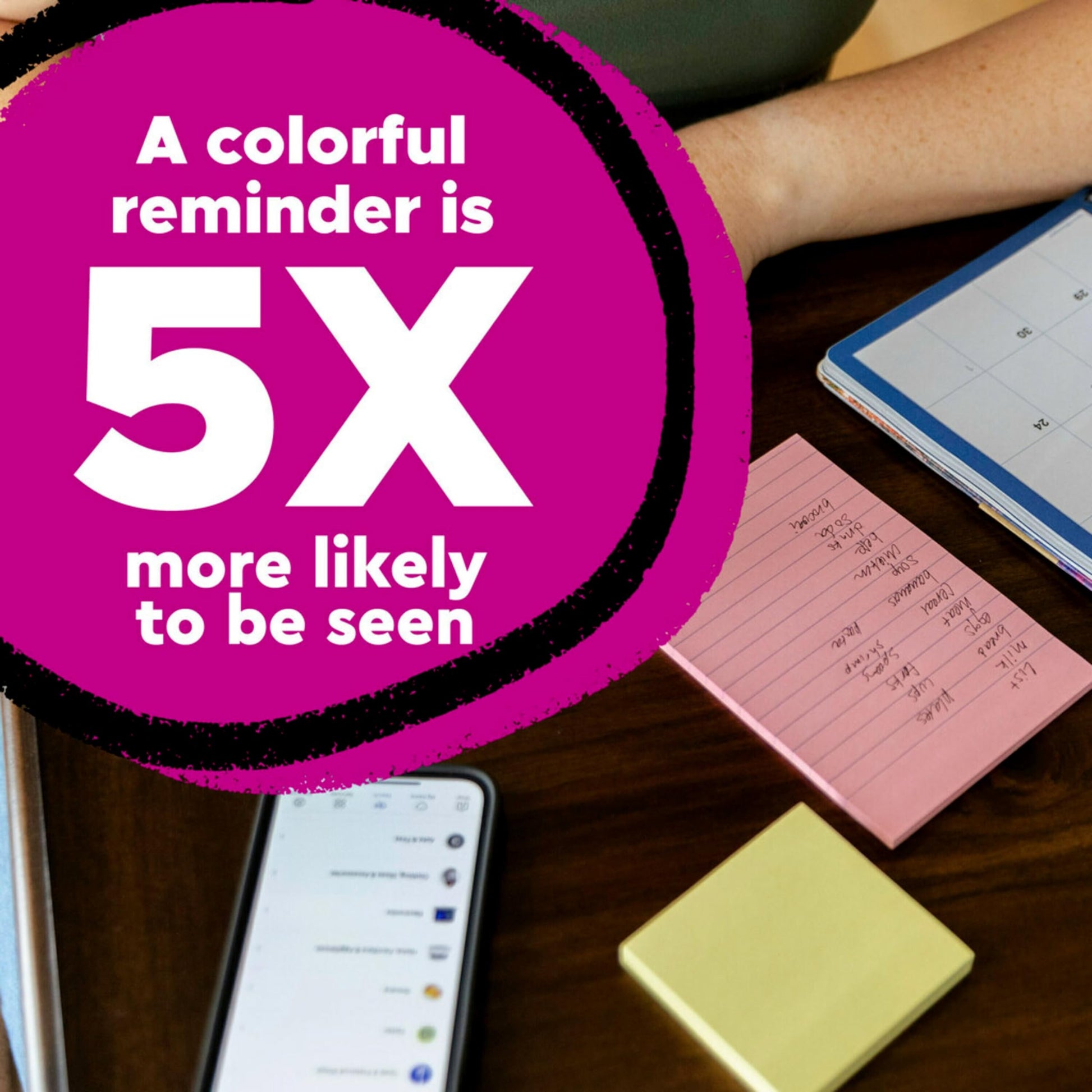 Post-it Notes 3x3 in 5 Pads America's #1 Favorite Sticky Notes, Poptimistic, Bright Colors, Clean Removal, Recyclable (655-5UC)