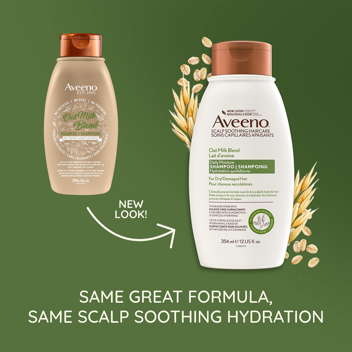 Aveeno Scalp Soothing Oat Milk Blend Shampoo, Fresh, 12 Fl Oz