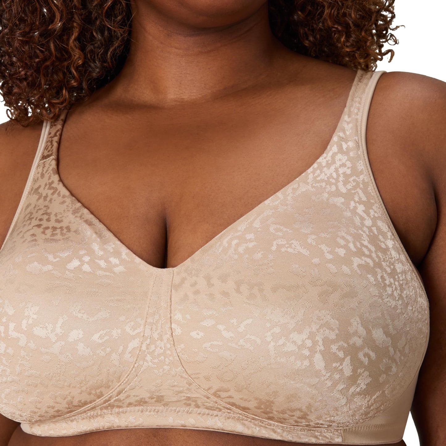 Playtex Women's Wireless, 18 Hour Plus-Size Bras Available, Ultimate Lift, Moisture-Wicking, Single or 2-Pack, Almond Animal, 38DDD