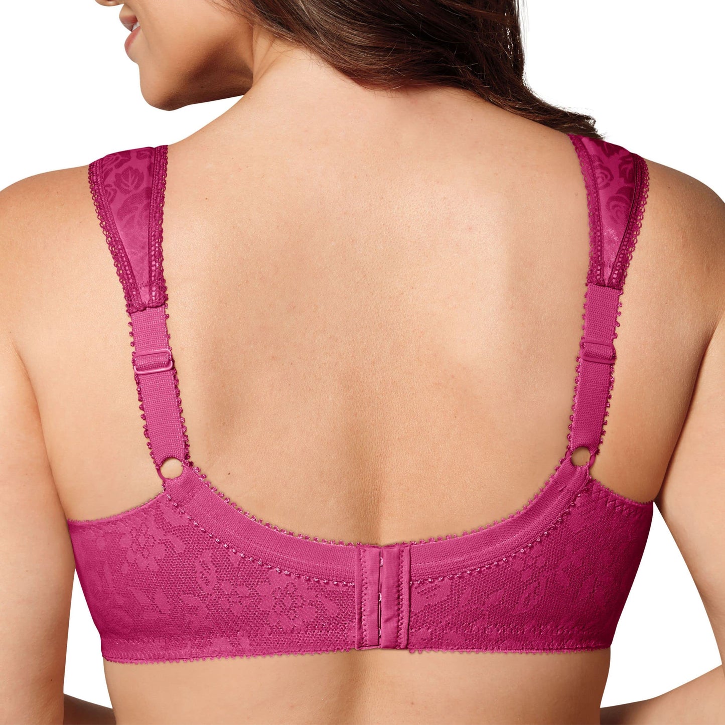 PLAYTEX Womens 18 Hour Comfort-strap Wireless Bra, Full-coverage With 4-way Trusupport, Single & 2-pack Bra, Basic Signature Berry, 40C US