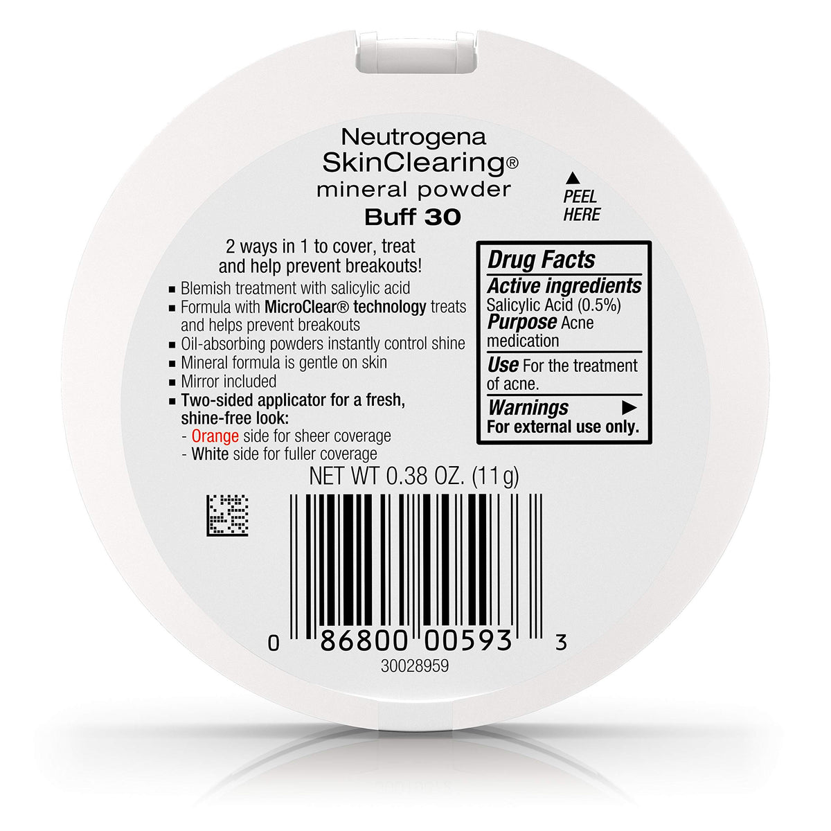 Neutrogena SkinClearing Mineral Powder, Buff 30