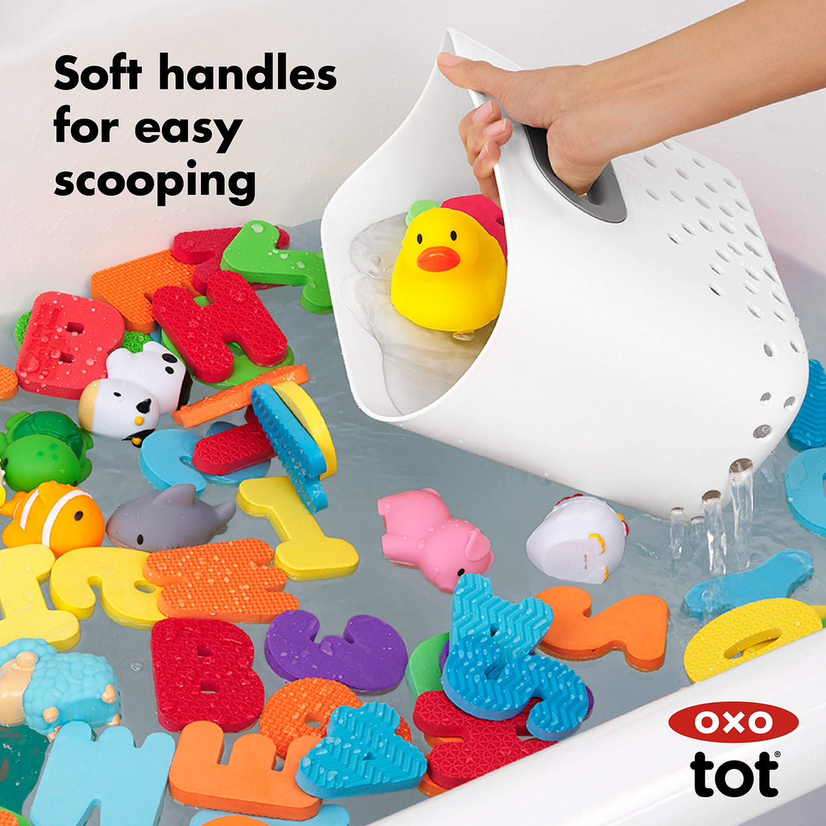 OXO Tot Stand Up Bath Toy Storage â€“ Gray