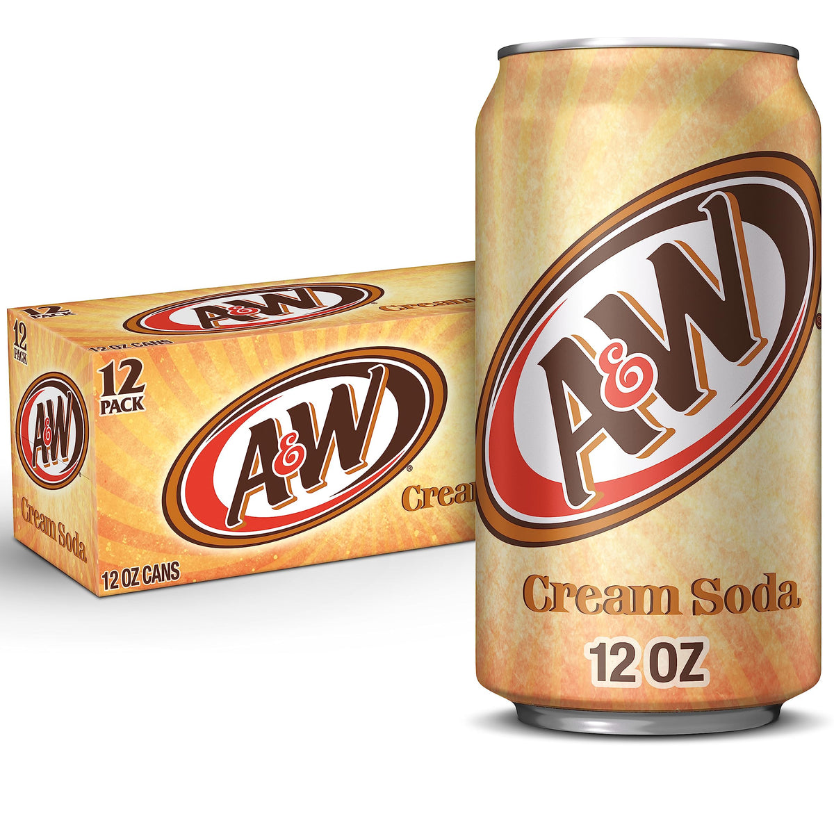 A&W Cream Soda, 12 fl oz cans, 12 pack