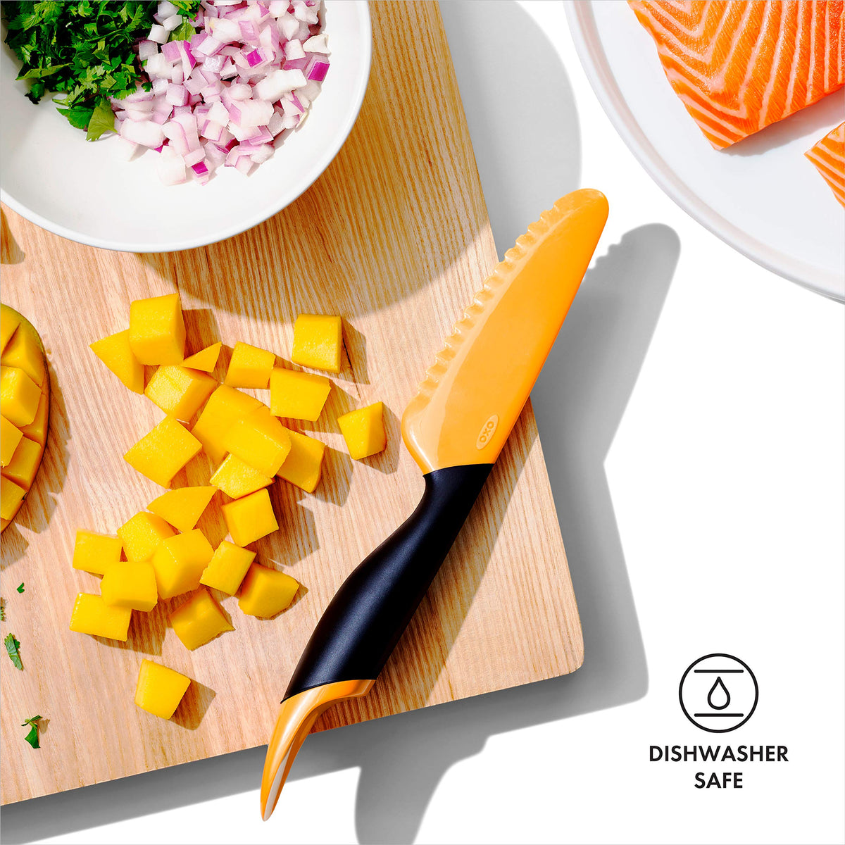 OXO Good Grips Mango Slicer with Scoop,Orange 1 x 1.5 x 7"