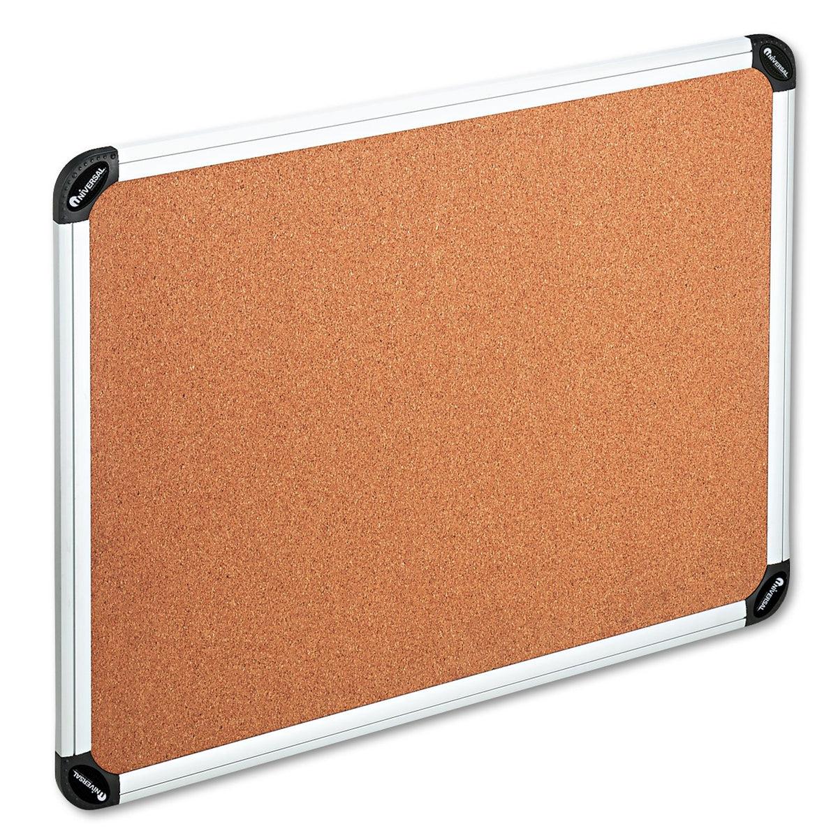 Universal 43714 Cork Board with Aluminum Frame, 48 x 36, Natural, Silver Frame