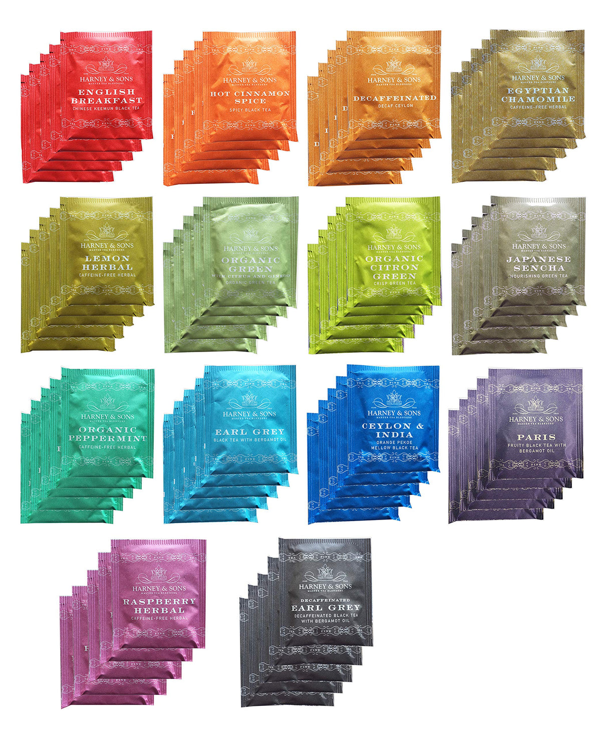 Harney & Sons Assorted Tea Bag Sampler 70 Count Bundle Great for Birthday, Hostess and Co-worker Gifts