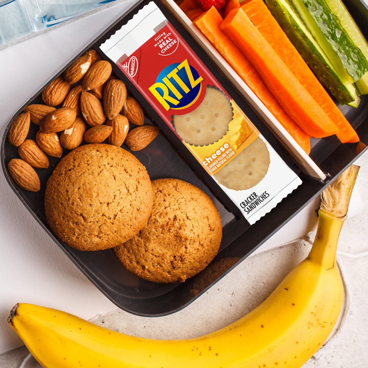 RITZ Cheese Sandwich Crackers, Lunch Snacks, 112 Snack Packs (14 Boxes, 6 Crackers Per Pack)
