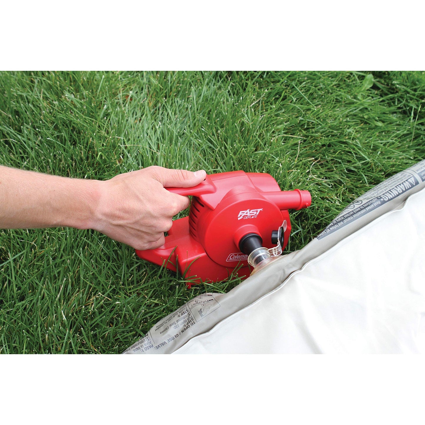 Coleman QuickPump Air Pump for Air Beds & Inflatables, Portable Air Pump with Fast Inflation or Deflation, Battery-Powered/Rechargeable/12-Volt/120-Volt Power Options