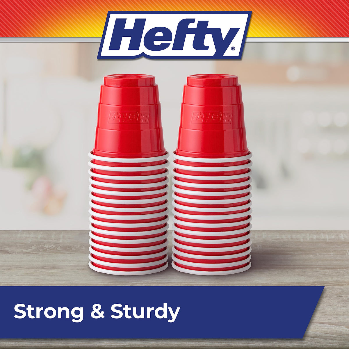 Hefty Disposable Mini Plastic Cups, Red, 2 Ounce, 30 Count (Pack of 10), 300 Total