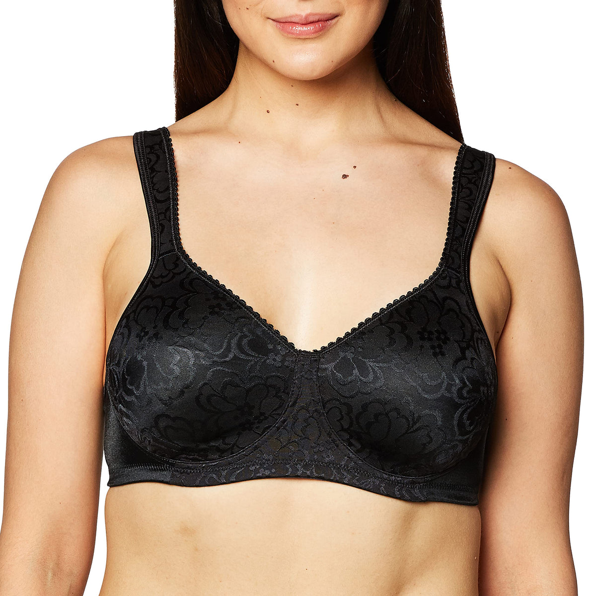 Playtex Women's 18-Hour Ultimate Lift Wireless Full-Coverage Bra, Single, Black/Black, 2-Pack, 36B