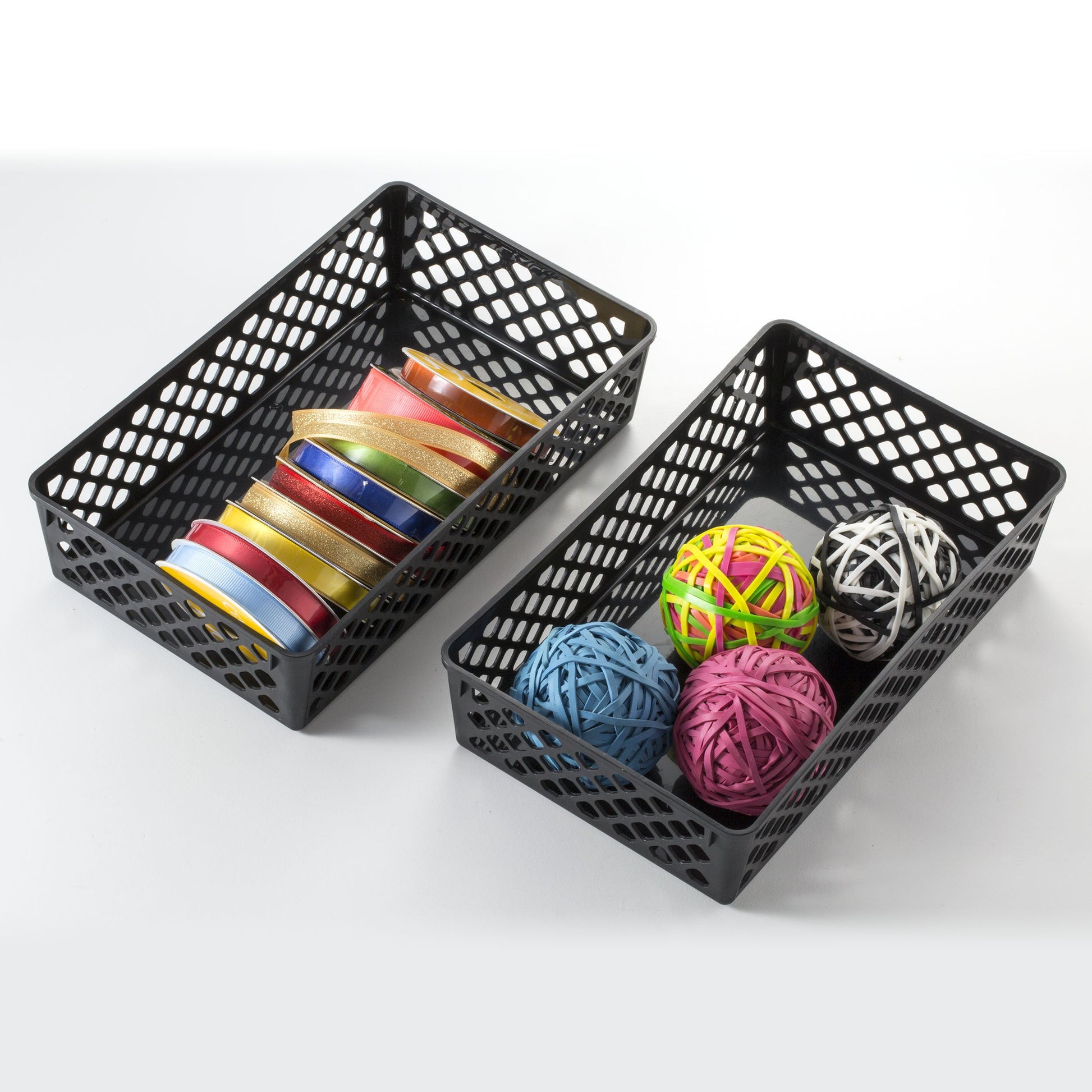 Officemate OIC Achieva Large Supply Basket, Pack of 2, Recycled, Black (26202)