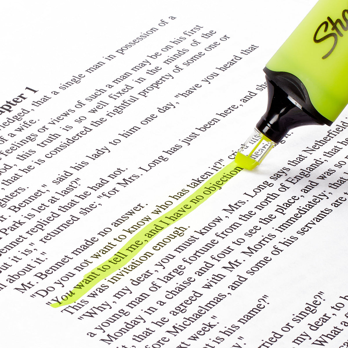 SHARPIE Clear View Chisel Tip Highlighters, Yellow (1904613)