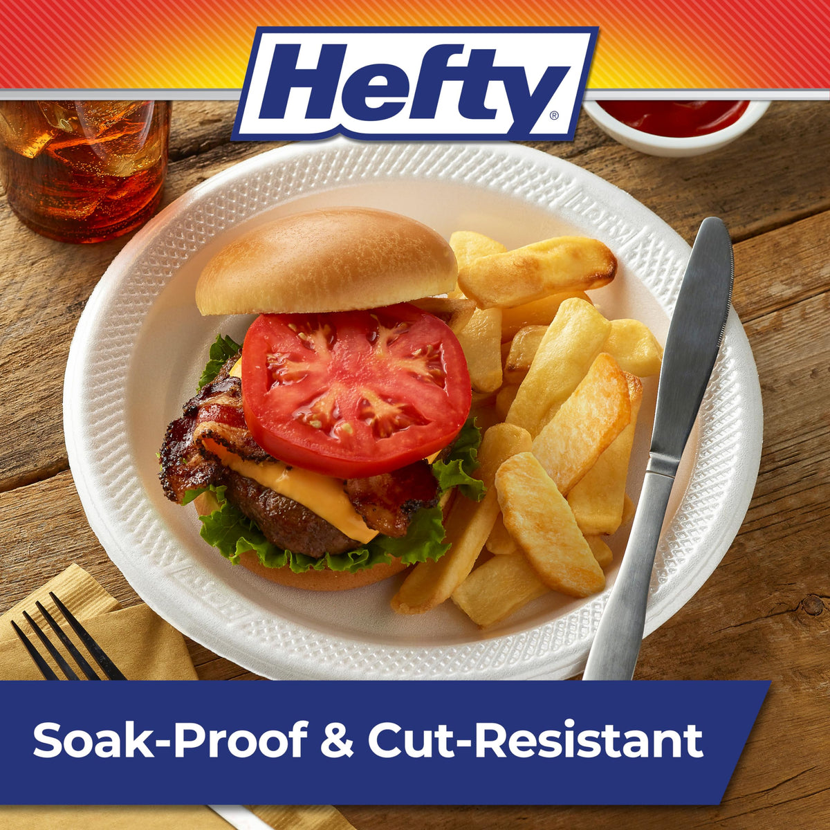 Hefty Deluxe Extra Strong & Deep Foam Plates, Round, White, 10.25 Inch, 15 Count