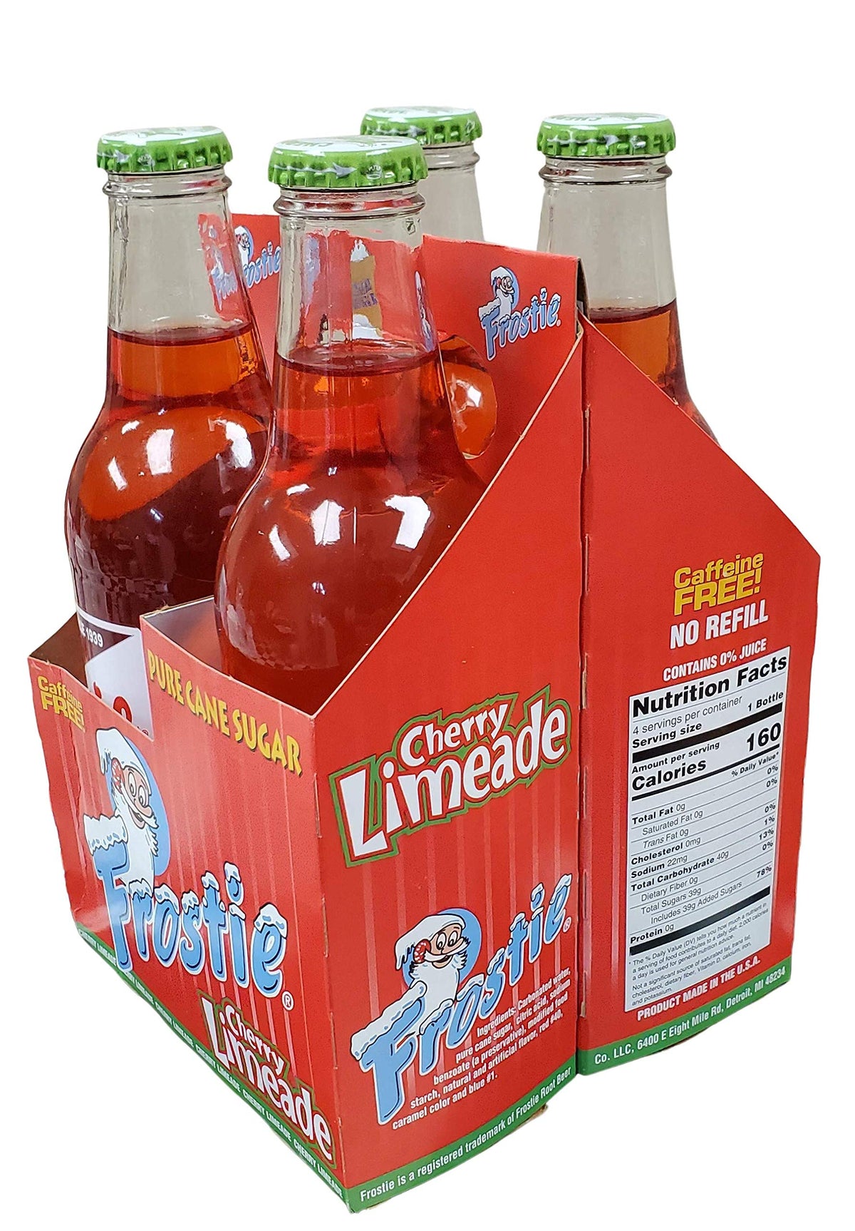 Frostie Soda 12 ounce Glass Bottles (Cherry Limeade, 4)