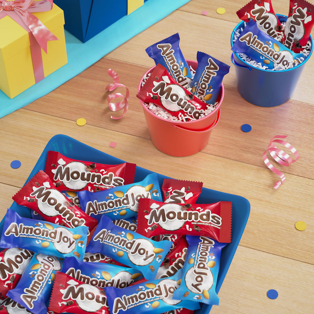 ALMOND JOY and MOUNDS Assorted Flavored Miniature, Candy Party Pack, 32.1 oz