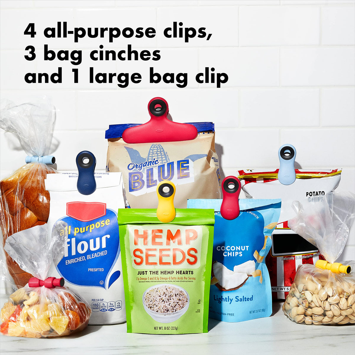 OXO Good Grips Collection, 8 Piece Bag Clip Set, Assorted