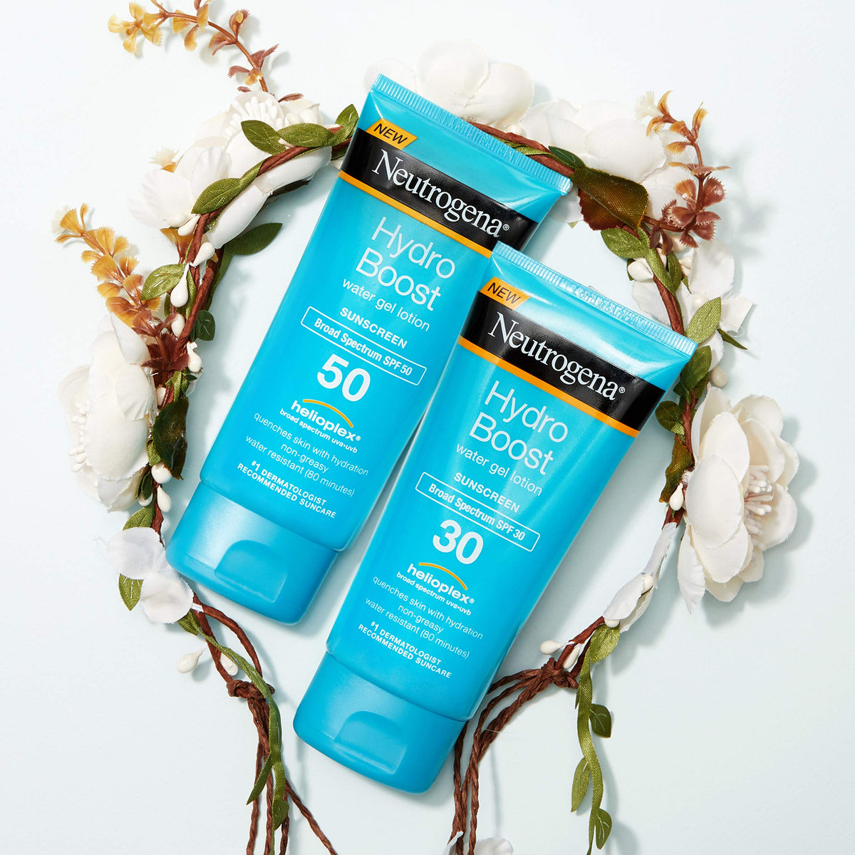 Neutrogena Hydro Boost Water Gel Moisturizing Sunscreen Lotion, Broad Spectrum Sunblock SPF 50, Water Resistant Travel Size Sunscreen For Sensitive Skin, 3 FL OZ (3-Pack)