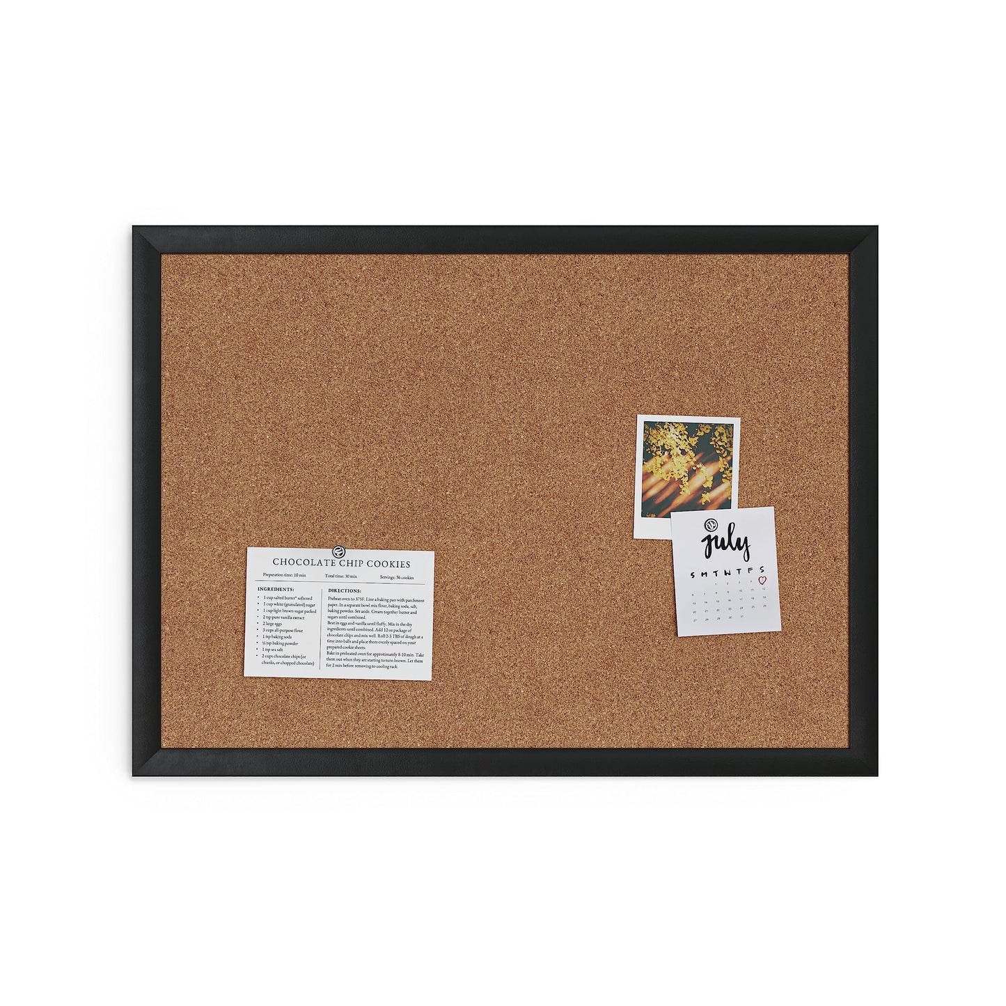 U Brands Cork Bulletin Board, 18" x 24", Black Wood Frame (026U00-01)