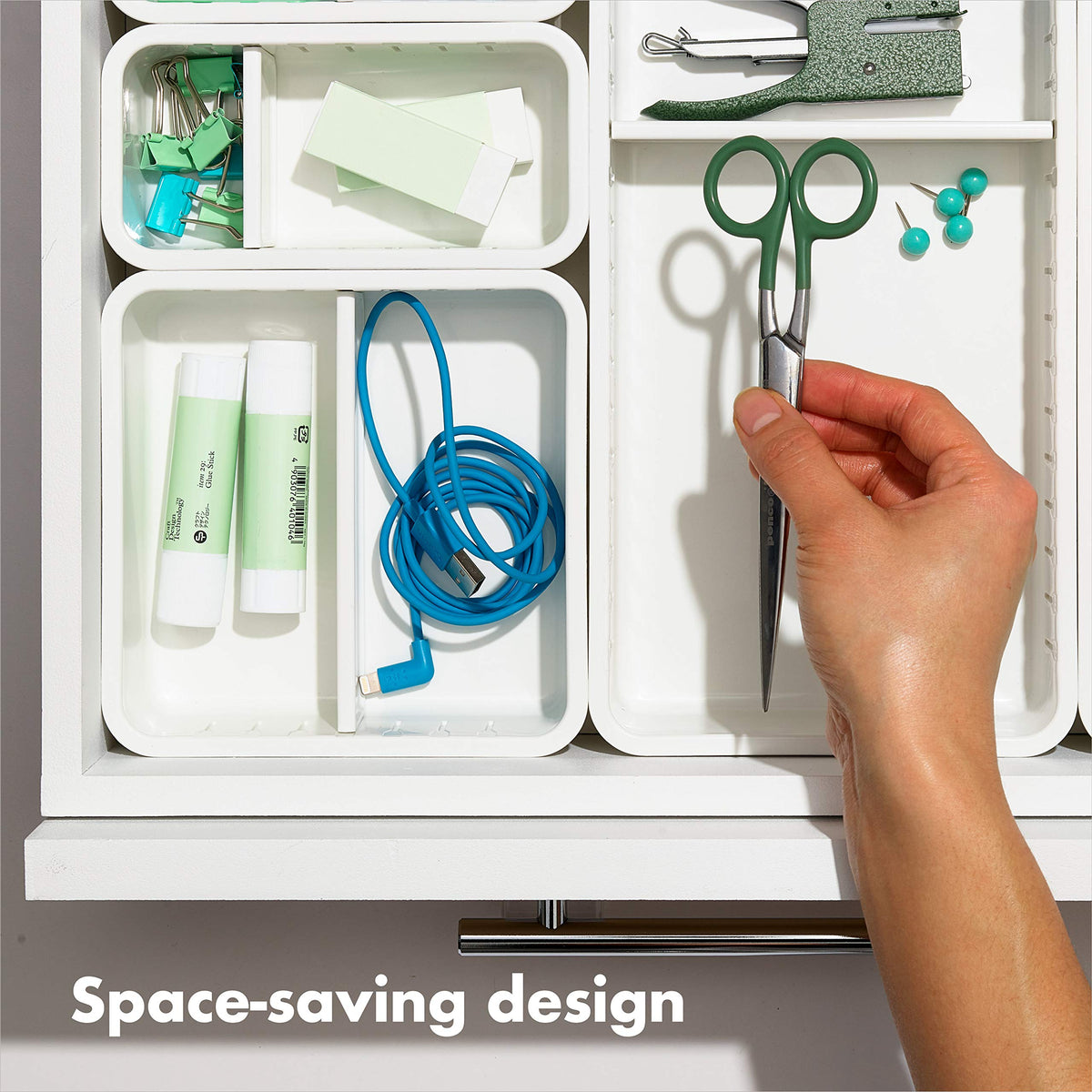 OXO Good Grips Adjustable Bathroom Drawer Bin with Removable Dividers â€“ 6â€x12â€