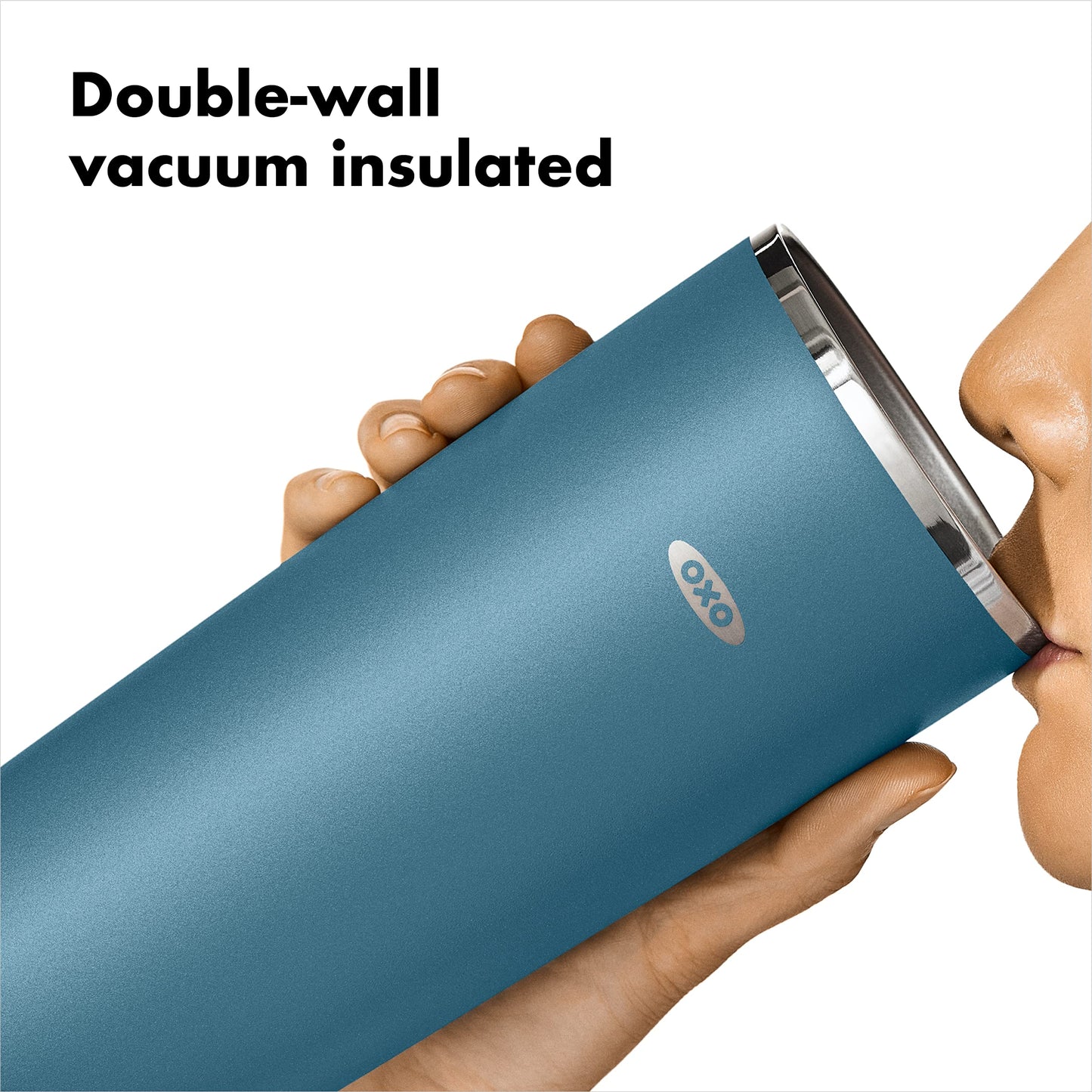 OXO Strive 16oz Insulated Tumbler with Sliding Lid - Aquamarine