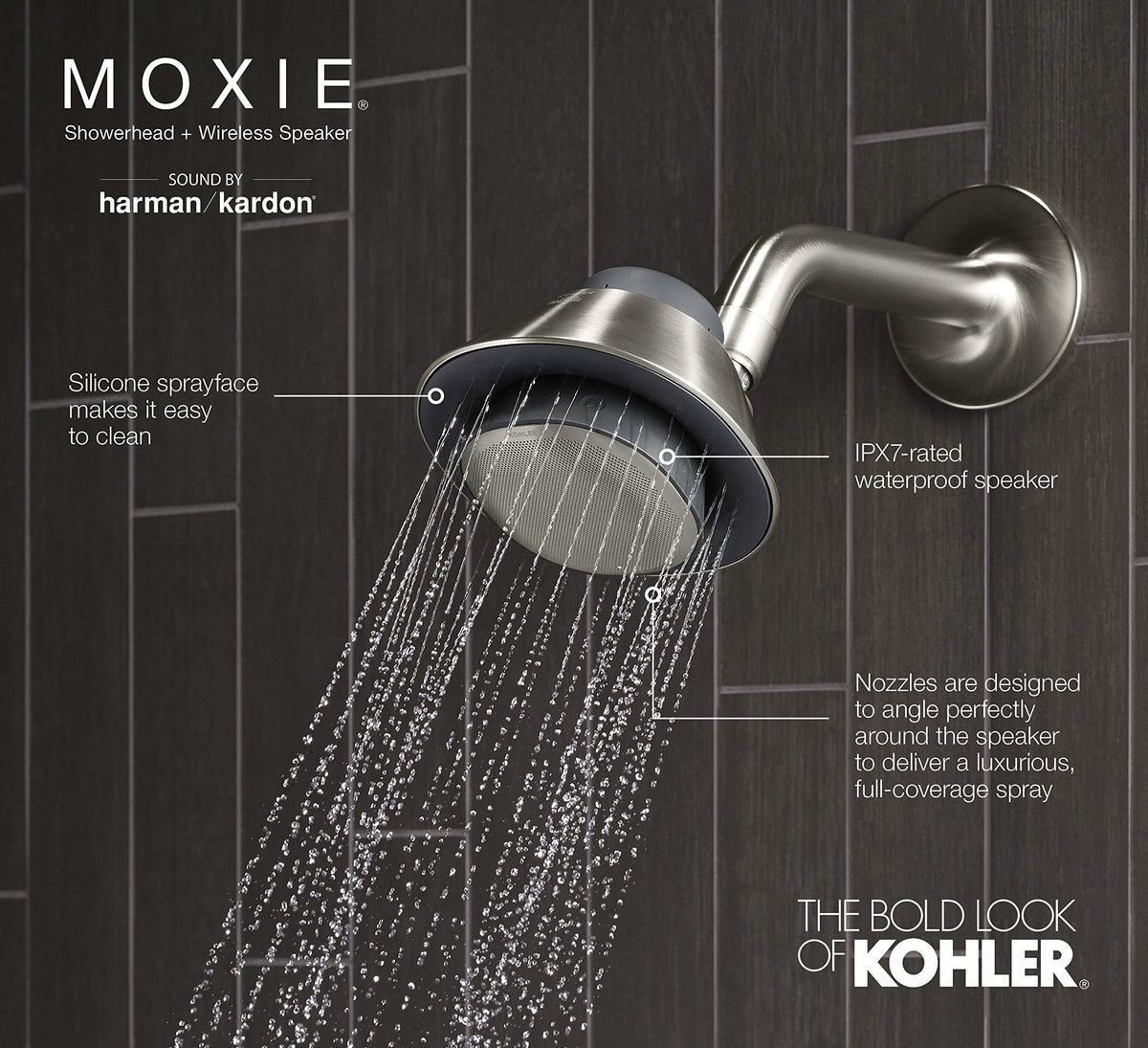 MOXIE® 1.75GPM SHOWERHEAD/BLUETOOTH